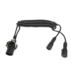 Arnés de Cableado Eléctrico para <span class=keywords><strong>Remolque</strong></span> Europeo de 24v, 15 <span class=keywords><strong>Pines</strong></span> y <span class=keywords><strong>7</strong></span> <span class=keywords><strong>Pines</strong></span>, <span class=keywords><strong>Cable</strong></span> Espiral para Camión con Conector Moldeado - Product Image 1
