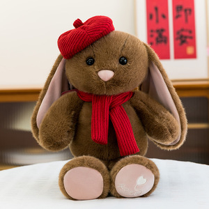 Đáng Yêu Dài Tai Bunny Đồ Chơi Sang Trọng Sáng Tạo Thỏ Mặc Mũ Và Khăn Thú Nhồi Bông Đồ Chơi Bán Buôn Bán Lẻ Quần Áo Thỏ Búp Bê - Product Image 5