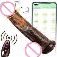 Realistischer Silikon-Dildo mit 10 Modi, Teleskopfunktion, Heizung, Fernbedienung und App-Steuerung, Vibrator Sexspielzeug für Frauen