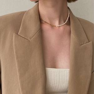 Collar de Perlas de Agua Dulce Naturales de Moda para Mujer, Diseño de Clavícula con Cadena de Temperamento Frío, Gargantilla Fina - Product Image 4