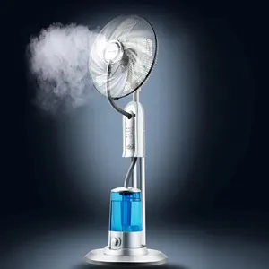 Ventiladores de refrigeración de niebla de agua, dispositivo portátil de pie con temporizador y control remoto, 16 pulgadas