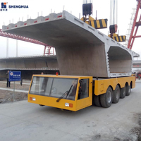 Camion transporteur de poutres de pont lourd Shenghua, remorque modulaire, moteur 5000 kW, construction en acier, protection contre les surcharges de poids