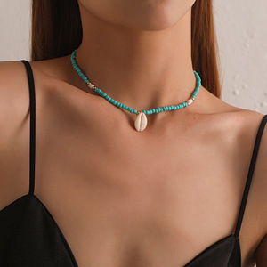 Simple Large Rice Bead Shell <b>Pendant</b> Necklace for Women Fashionable Elegant Trendy New Arrival Jewelry - Product Image 3