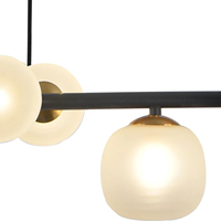 Plafonnier moderne Nicoletta à 8 lumières pour bureau à domicile, en fer noir et verre blanc, forme carrée, commande par interrupteur, montage en surface