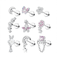 Nuevos Pendientes y Aretes de Acero Inoxidable para Mujer, Juego de Joyería para Perforaciones, Exquisitos, de Alta Gama y Elegantes
