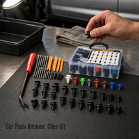 Kit de clips de fixation pour voiture, assortiment de attaches automobiles avec outils de démontage de garnitures et boîte de rangement