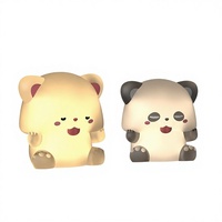 Veilleuse LED USB pour Enfants, Design Créatif et Adorable en Silicone, Motif Ours Fantôme, Lumière Douce pour Chevet