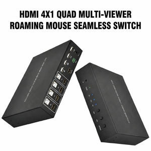 <span class=keywords><strong>Commutateur</strong></span> KVM <span class=keywords><strong>HDMI</strong></span> 4x1 GC Multi-Visualiseur Sans Soudure 1080P60Hz 4 Ports USB pour Moniteur <span class=keywords><strong>PC</strong></span> Clavier Souris avec Fonction Roaming Mouse IR RS232 - Product Image 1