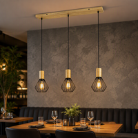 Suspension LED en bois style cage E27, design nordique moderne et rétro, pour salle à manger, modèle 2022, au meilleur prix