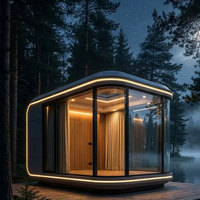 Maison capsule spatiale préfabriquée moderne, structure en acier léger, respirante, ignifuge, villas résidentielles de luxe certifiées CE pour hôtel et bar