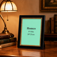 HOMCO Çevre Dostu Ahşap 12x16 ve 9x12 Fotoğraf Çerçeveleri Paspartulu/Paspartsız Siyah 1 Paket