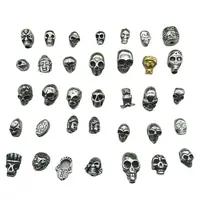 Groothandel verschillende soorten rvs skull kralen voor armband sieraden maken, metal skull head kralen met 2mm gat