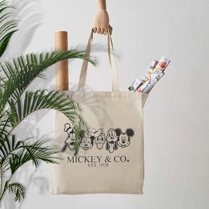 Bolsa de Hombro de Viaje Reutilizable para Mujer, de Poliéster, Tamaño Mediano, con Diseño de Dibujos Animados de Mega <span class=keywords><strong>Mickey</strong></span> y Amigos, para Compras - Product Image 1