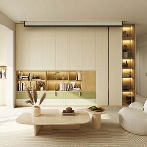 Meuble TV en bois avec support mural et système de rangement, nouveau concept de design pour l'organisation des projecteurs laser et des appareils multimédias - Product Image 5