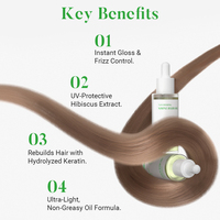 Huile essentielle de cheveux de marque privée avec kératine hydrolysée et huile d'olive Sérum hydratant et lissant pour cheveux 50ML