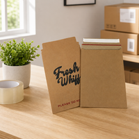 Enveloppes en papier kraft auto-adhésives personnalisées, sacs plats rigides pour envois postaux, pochettes d'expédition pour documents, emballages express pour le commerce électronique