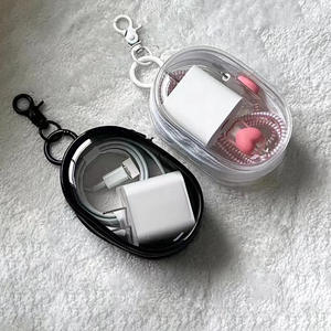   Borsa Cosmetica in PVC Impermeabile, Forma Ovale Carina, <span class=keywords><strong>Trasparente</strong></span>, <span class=keywords><strong>Porta</strong></span> <span class=keywords><strong>Trucchi</strong></span> e Caricabatterie, Facile da Trasportare in Viaggio - Product Image 5