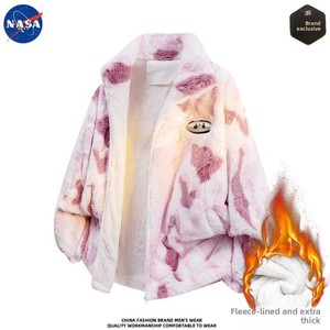 Giacca Bomber da Uomo <span class=keywords><strong>NASA</strong></span> di Alta Qualità in Lana d'Agnello e Cotone, Invernale, Foderata in Pile, Spessa e Calda, Stile Streetwear - Product Image 3