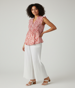 Blusa sin Mangas con Estampado Floral, Ligera y Transpirable, Tela Cambray de los Años 60, Estilo Retro, Informal, para Verano, Corte Holgado, para Uso Diario - Product Image 1