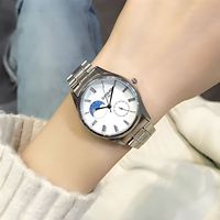 Montre à quartz élégante pour femme, boîtier en alliage, avec pierres, bracelet en acier inoxydable, étanche, dernière mode 2026