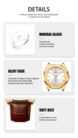 Montre à quartz VVS pour couple, pour homme et femme, bracelet en cuir, cadran rond, simple, décontractée, étanche