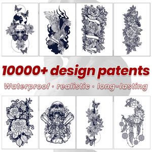 Autocollants de tatouage temporaire personnalisés dessins à manches complètes et demi sur papier blanc-<span class=keywords><strong>graphique</strong></span> toboggan aquatique - Product Image 4