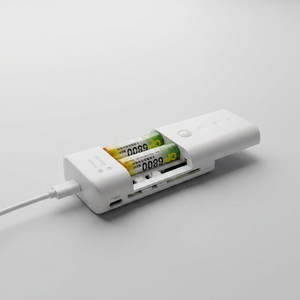 <span class=keywords><strong>Chargeur</strong></span> portable pour piles AA, compatible <span class=keywords><strong>avec</strong></span> les batteries au <span class=keywords><strong>lithium</strong></span> <span class=keywords><strong>NiMH</strong></span>, boîte de rangement intégrée <span class=keywords><strong>avec</strong></span> fonction de charge et LED - Product Image 4
