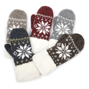 Gants d'hiver pour femmes Doublure en polaire chaude Mitaines à flocons de neige - Product Image 1