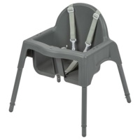 Chaise haute Bebeconfort Meely au design moderne, en acier inoxydable, multifonctionnelle, avec plateau lavable et housses amovibles, pour 6 enfants