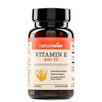 Vitamin E Alami 400 IU Label Pribadi Grosir, Antioksidan, Pendukung Kekebalan Tubuh, Kesehatan Kardiovaskular, Dewasa, 60 Softgel, Bebas Susu