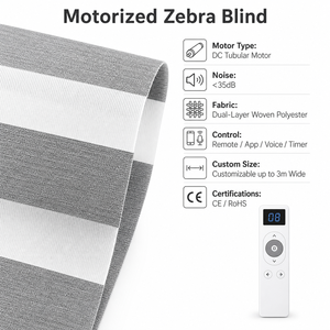 Persiana Enrollable Opaca Inteligente para <span class=keywords><strong>el</strong></span> Hogar, Moderna, Integrada, para Sala de Cine en <span class=keywords><strong>el</strong></span> Dormitorio, con Cobertura Total, Rayas Densas, Tipo Zebra - Product Image 4