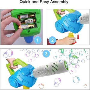 Souffleur à bulles OEM ODM avec <span class=keywords><strong>3</strong></span> solutions de recharge, jouet à bulles amusant, machine à bulles d'extérieur pour enfants, activités de plein air estivales, jouets - Product Image 4