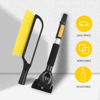 Brosse à neige détachable avec grattoir à glace, outil à long manche pour un rangement facile et un déneigement efficace de la voiture