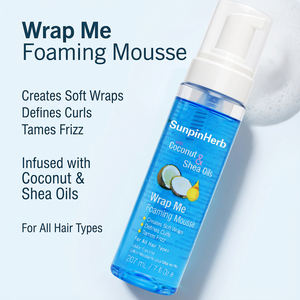 Soft Wrap Hair Styling Foaming Mousse Coconut Oil Shea Oil Lightweight Texture Easy Apply No Residue - Product Image 2