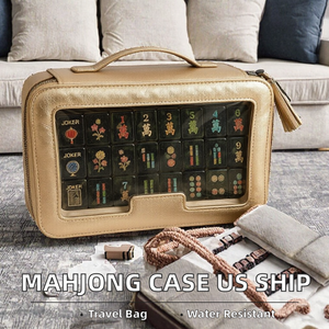Stock US, livraison gratuite : Étui de rangement de luxe moderne pour Mahjong, étanche, pliable, en PVC transparent, sac de voyage portable pour 160 tuiles de Mahjong - Product Image 2