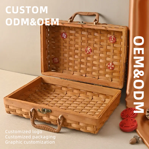 <strong>Antique</strong> Eco-friendly Woven Gift Box Custom New Year Dragon Year Home Storage <strong>Basket</strong> for Dry Goods Handheld - Product Image 2
