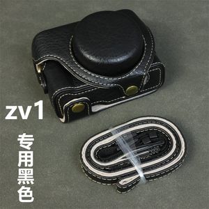 Nueva bolsa de transporte de cámara de cuero PU de cobertura completa con correa para el hombro Estuche para cámara para <span class=keywords><strong>Sony</strong></span> <span class=keywords><strong>ZV1</strong></span> - Product Image 6