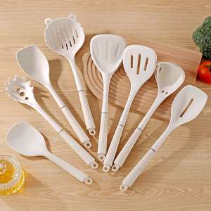 Silicone Kitchenware Set 7 Pieces Heat Resistant Spatula Spoon Ladle Cooking <b>Tool</b> Set For Non Stick Pan Wok Rice Stirring - Product Image 1