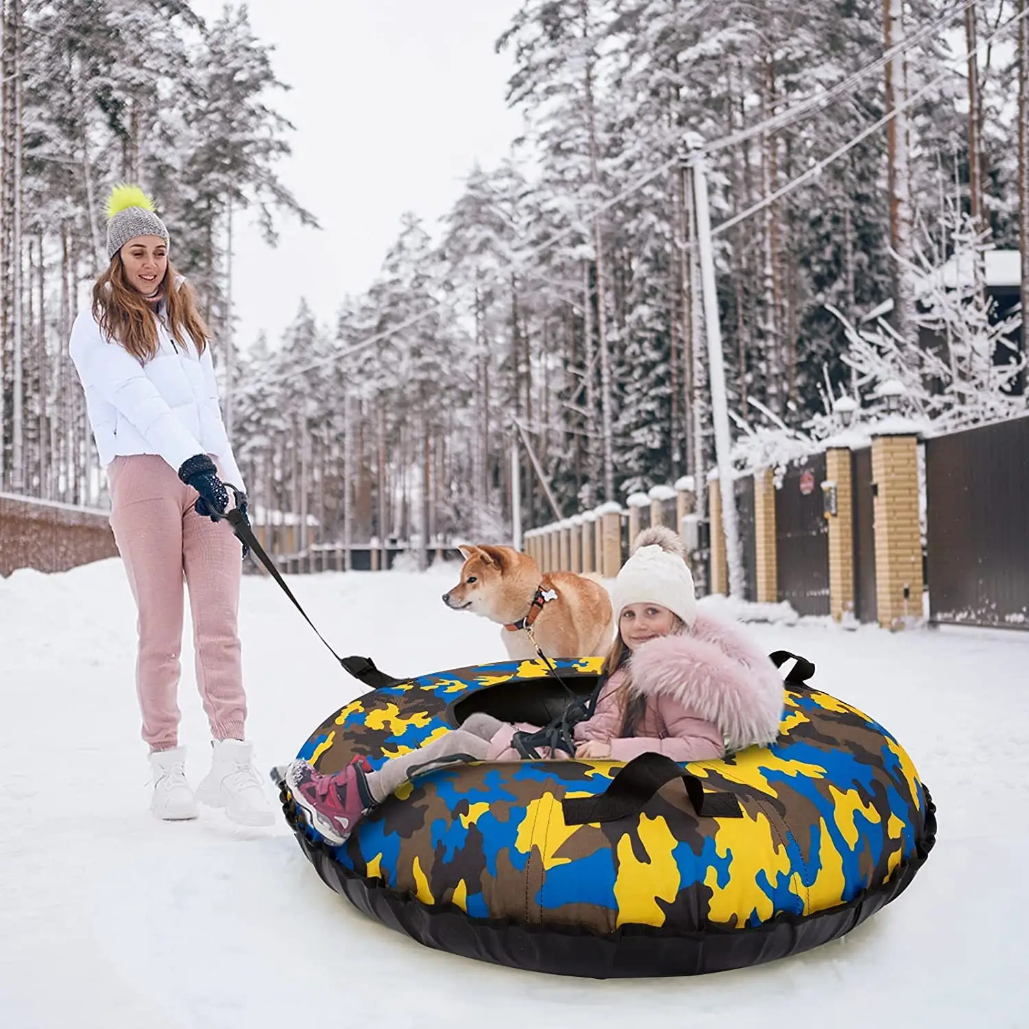 Dikke Slijtvaste Kinderen Opblaasbare Ski-Ring Doek Cover Banden Ski Snowboard Slee Boards Winter Sport Grote Sneeuwbuizen