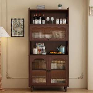 Armoire haute murale intégrée minimaliste moderne, armoire de rangement de cuisine, armoire à thé de salon et armoire à vin - Product Image 1