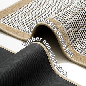 Tapis de cuisine tissé rectangulaire à motif géométrique en fibre de polyester, imperméable, antidérapant, résistant aux taches, lavable, pour usage en restaurant - Product Image 1