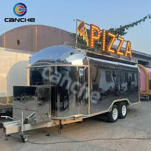 Camion à pizza mobile de 5,5 m, remorque de restauration de rue personnalisée en acier inoxydable avec COC - Product Image 3
