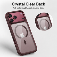 Coque de téléphone magnétique transparente en PC avec cadre TPU coloré N52 antichoc pour iPhone 18 17 Pro Max – Vente en gros OEM