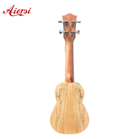 Vente en gros Aiersi Marque 21 pouces ukulélé soprano de haute qualité Curly Spalted Maple Ukelele Guitare Cordes Instrument de musique