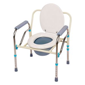 <b>Elderly</b> Pregnant Women & Disabled Use Foldable Toilet Chair with Wheels Sturdy Design-<b>Mobile</b> Commode Seat - Product Image 1
