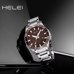 นาฬิกาข้อมือผู้ชาย Helei H9005A-<span class=keywords><strong>G</strong></span> รุ่นคลาสสิก แฟชั่น ควอตซ์ สแตนเลสสตีล 9005 นาฬิกาผู้ชายใหม่ เข็มเรืองแสง กันกระแทก - Product Image 5