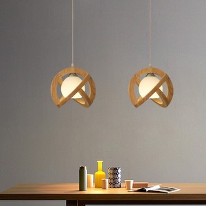 โคมไฟระย้ารูปโลกสไตล์ญี่ปุ่นจากไม้วาบีทำจากไม้แบบนอร์ดิกที่เรียบง่ายโคมไฟข้างเตียงสำหรับห้องรับประทานอาหารห้องนอน - Product Image 2