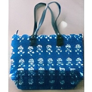 Cotton Blue Printed Tote Bag Fashionable Simple Leopard Print Pattern Tote Bag Canvas <b>Handbag</b> Bulk Product - Product Image 2