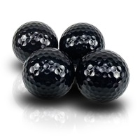 Balle de golf noire à 2 couches, haute élasticité, durable, pour entraînement et tournoi