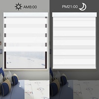 Persianas Enrollables Motorizadas Inteligentes de Alta Calidad, Personalizadas, Compatibles con Tuya y Google WiFi, de Doble Capa de Fibra de Poliéster, Opacas, para Ventana